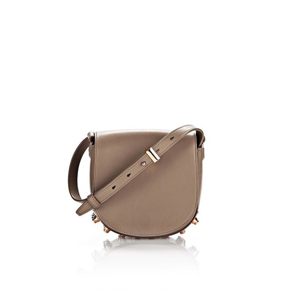 Alexander Wang Mini Lia Bag Latte rose gold studs